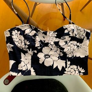 L’agence denim crop top bustier size 4. Preowned